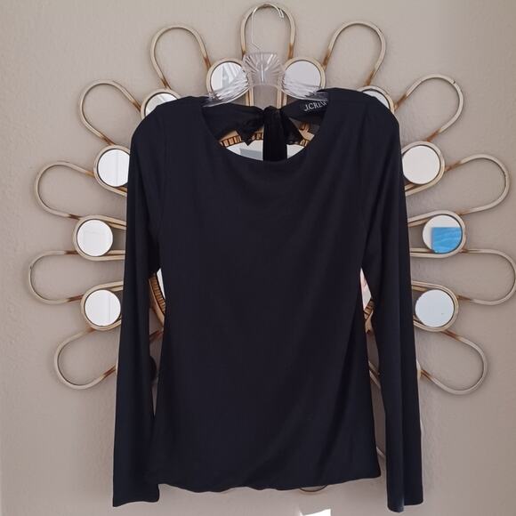 J.Crew FormKnit Open-Back Velvet Tie Top in Black M NWT 90s - Picture 7 of 12